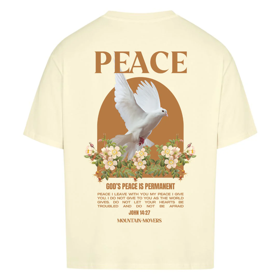 Peace Dove Flower Oversized Shirt BackPrint - Image 3