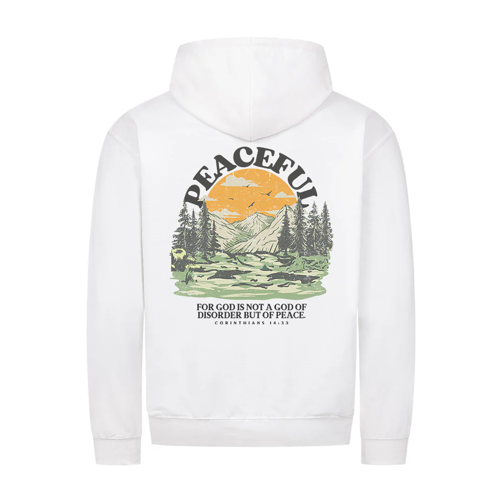 Peaceful dunkel neu Zipper Hoodie Backprint - Image 3