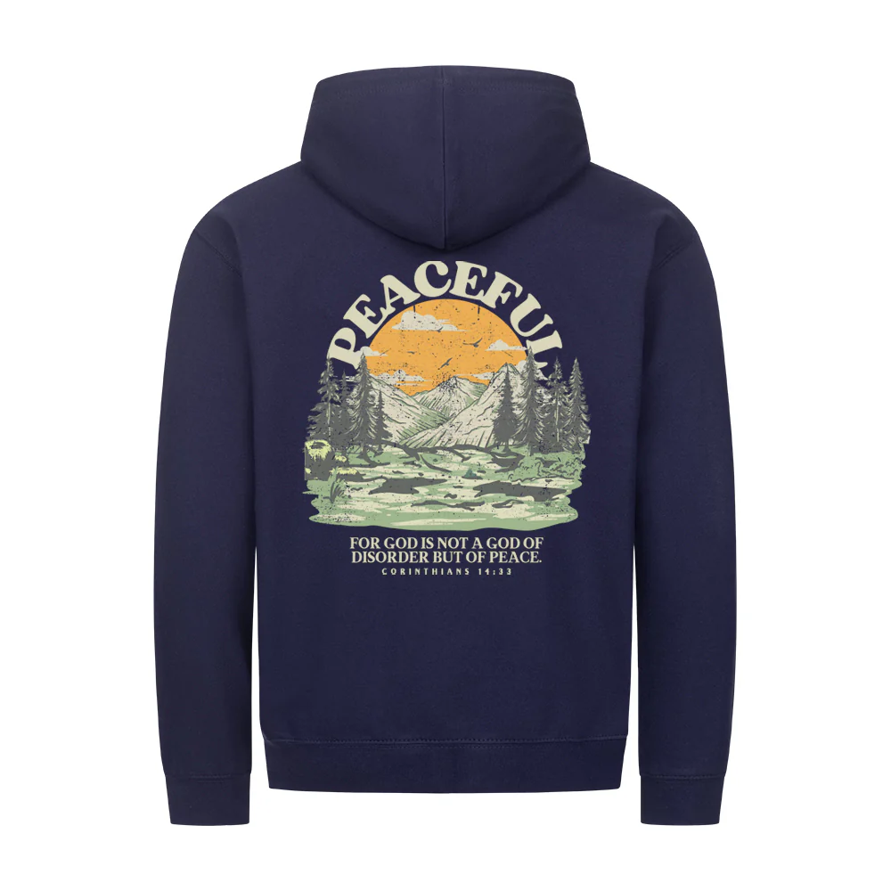 Peaceful dunkel neu Zipper Hoodie Backprint - Image 7
