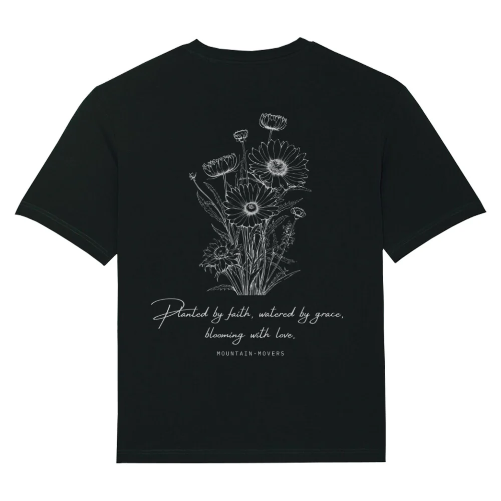 Planted by Faith Sketch Oversized Shirt BackPrint - Image 4