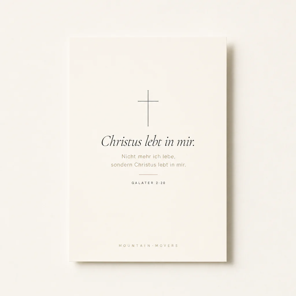 Christus lebt in mir, Kreuz Poster A4