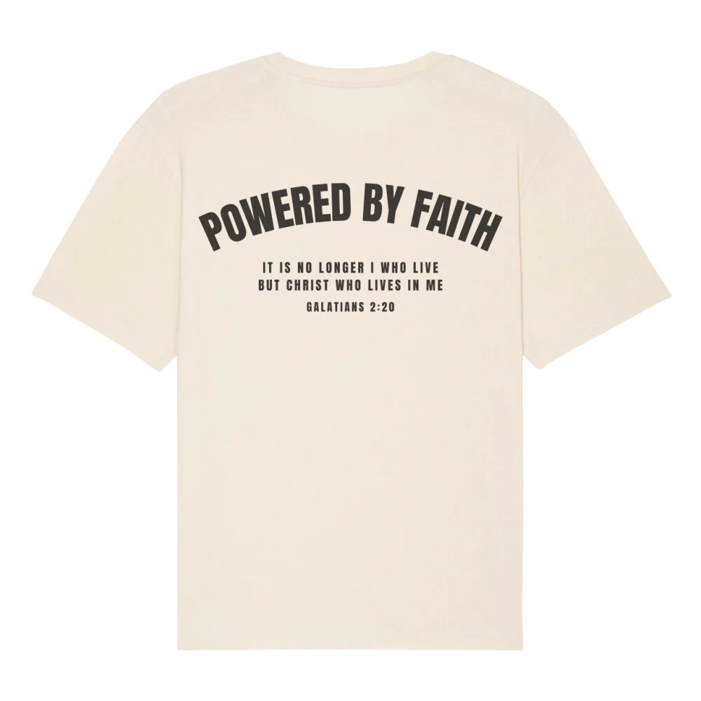 Powered by Faith Gym Oversized Shirt BackPrint - Image 7