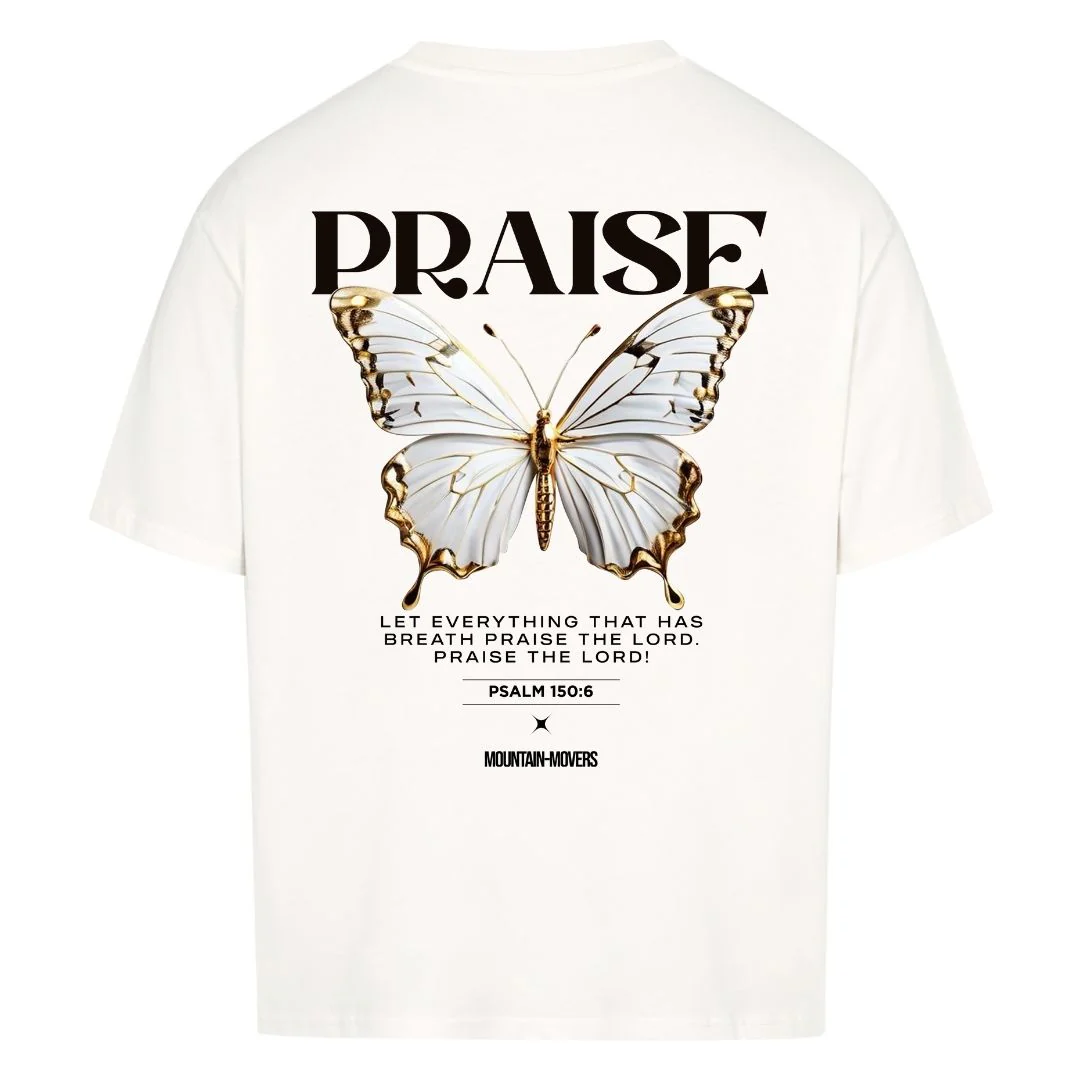 Praise the Lord Butterfly Oversized Shirt BackPrint - Image 4