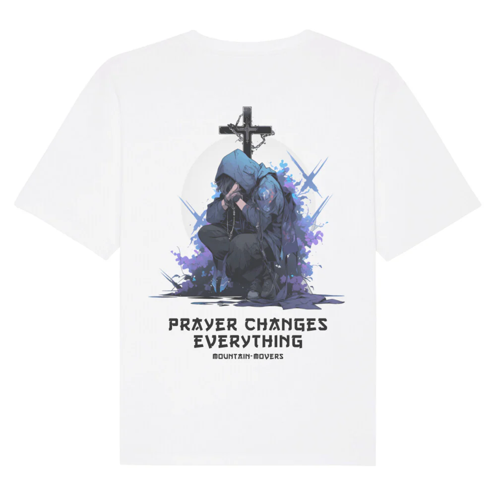 Prayer changes Anime Oversized Shirt Backprint - Image 3
