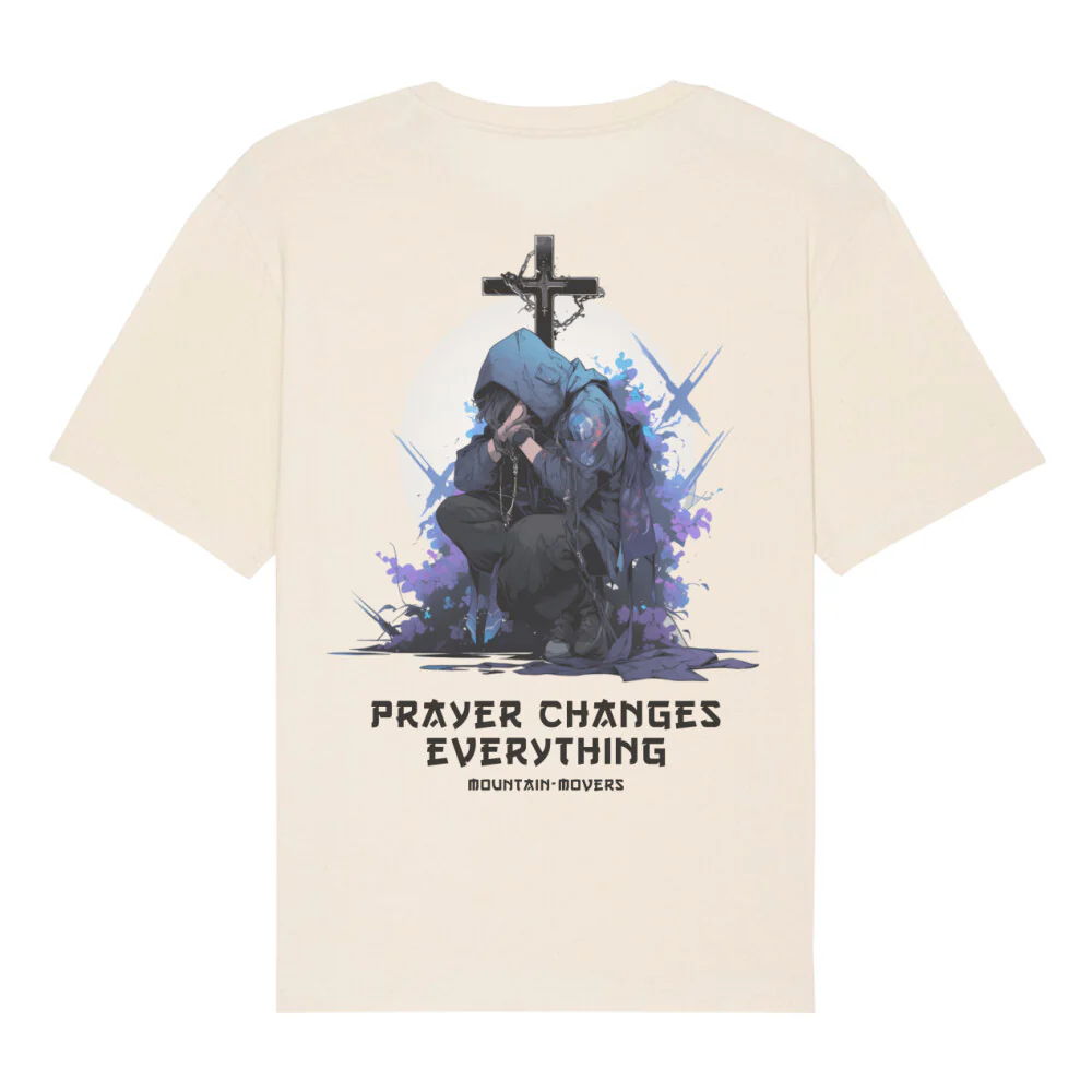 Prayer changes Anime Oversized Shirt Backprint - Image 4