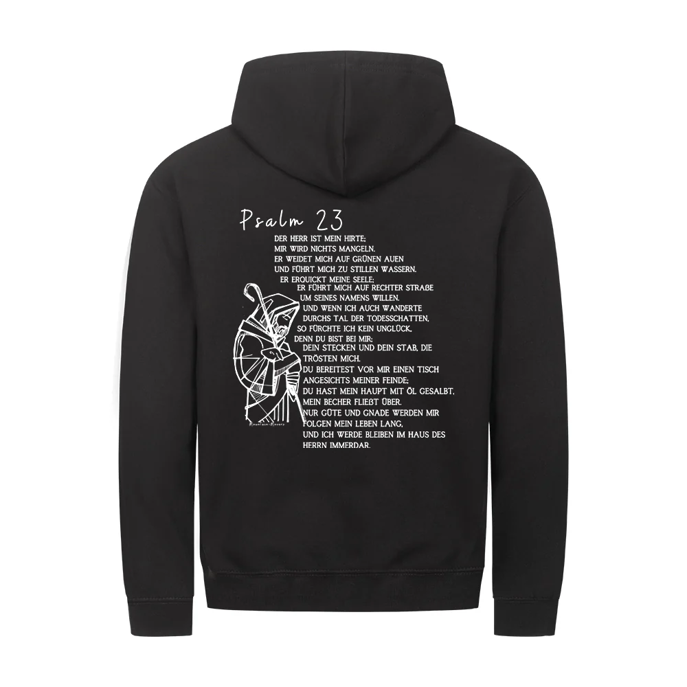 Psalm 23 Text Zipper Hoodie Backprint