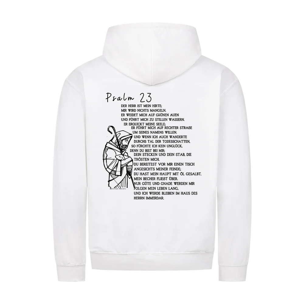 Psalm 23 Text Zipper Hoodie Backprint - Image 3