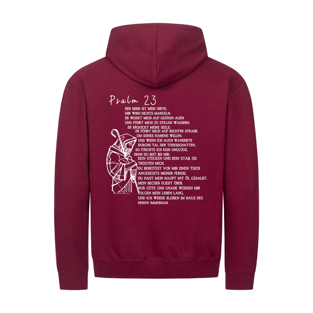 Psalm 23 Text Zipper Hoodie Backprint - Image 5