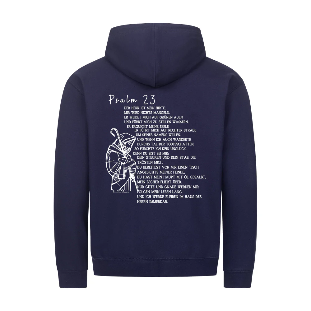 Psalm 23 Text Zipper Hoodie Backprint - Image 7