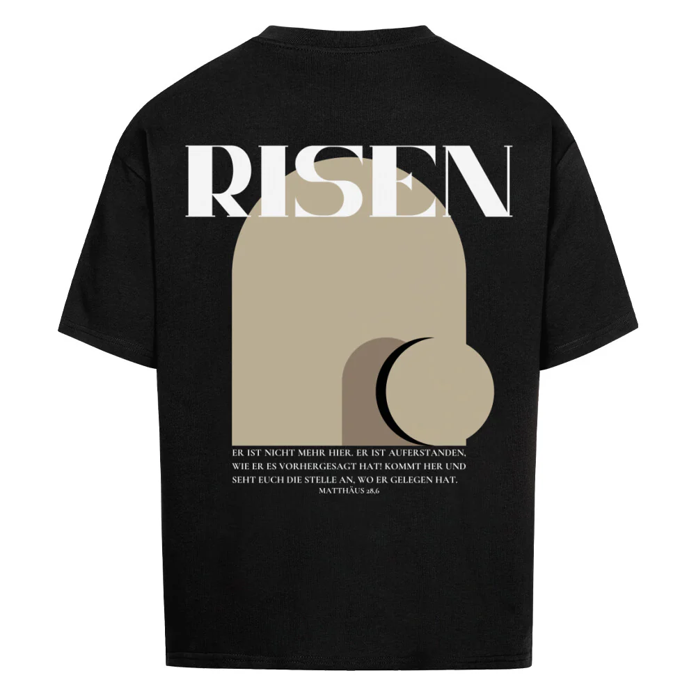 Risen Matthäus 28,6 Oversized Shirt BackPrint - Image 2
