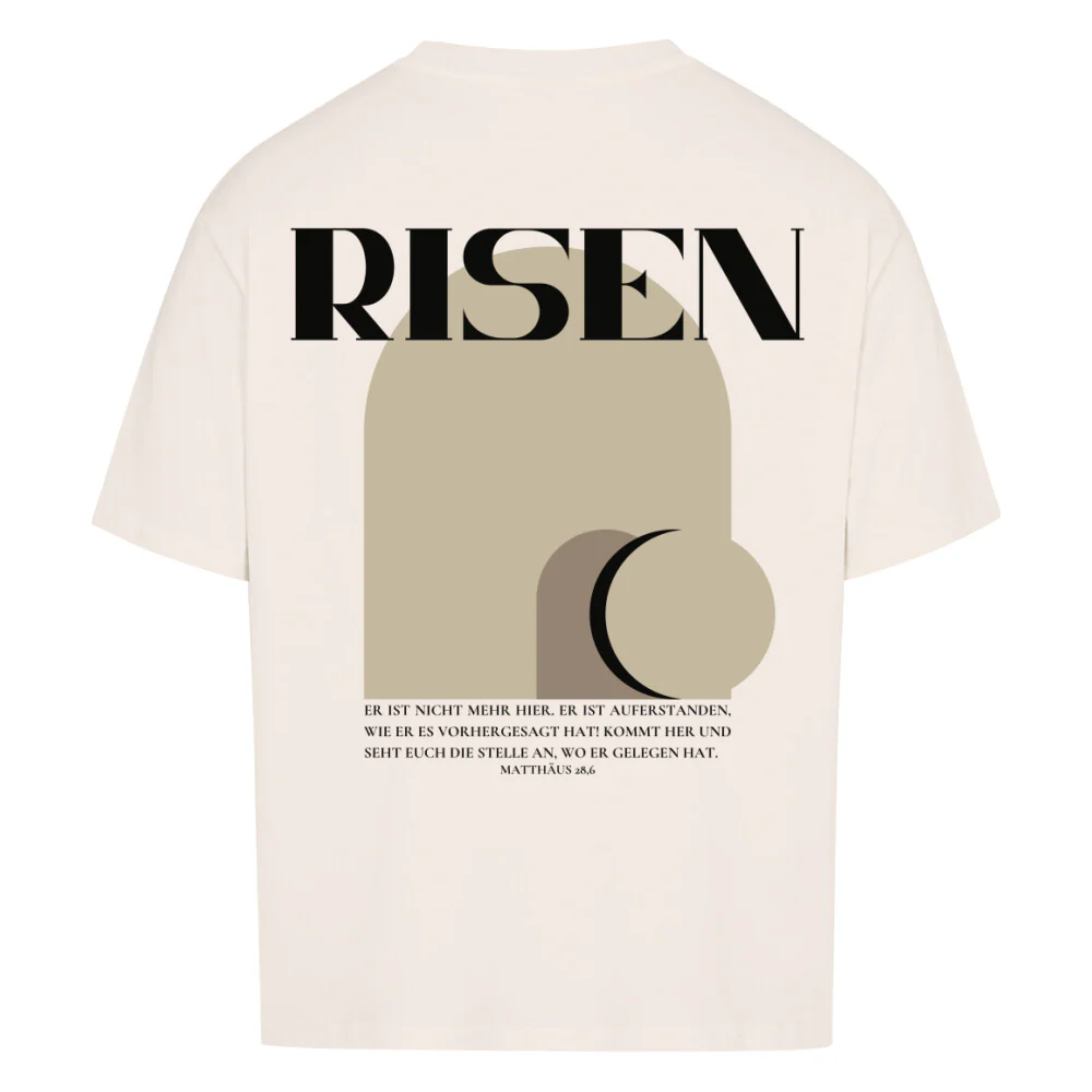 Risen Matthäus 28,6 Oversized Shirt BackPrint - Image 6