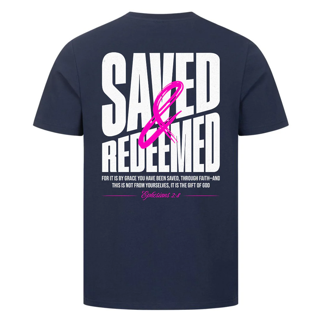 Saved and Redeemed Shirt Backprint - Image 2