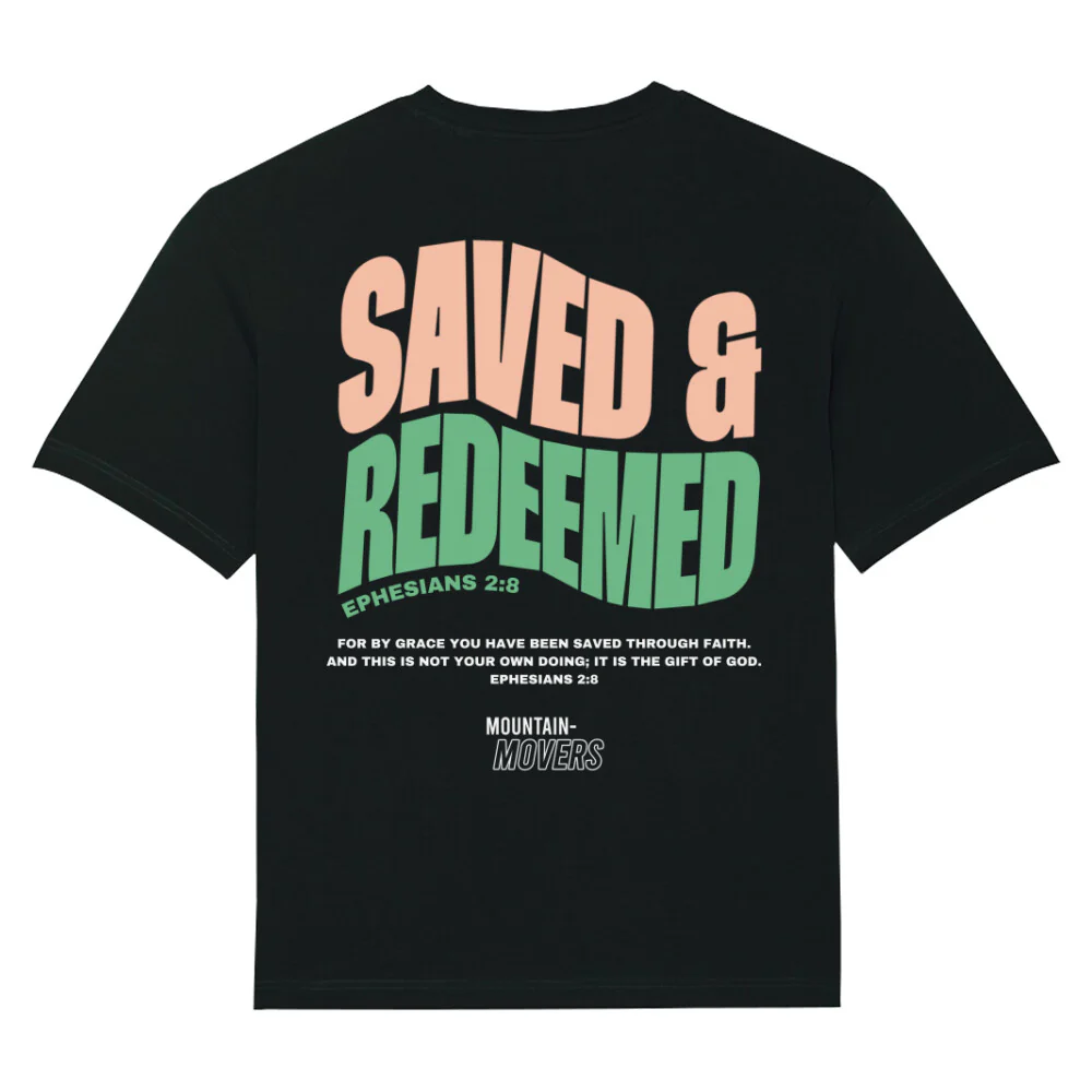 Saved and Redeemed Oversized Shirt BackPrint - Image 2