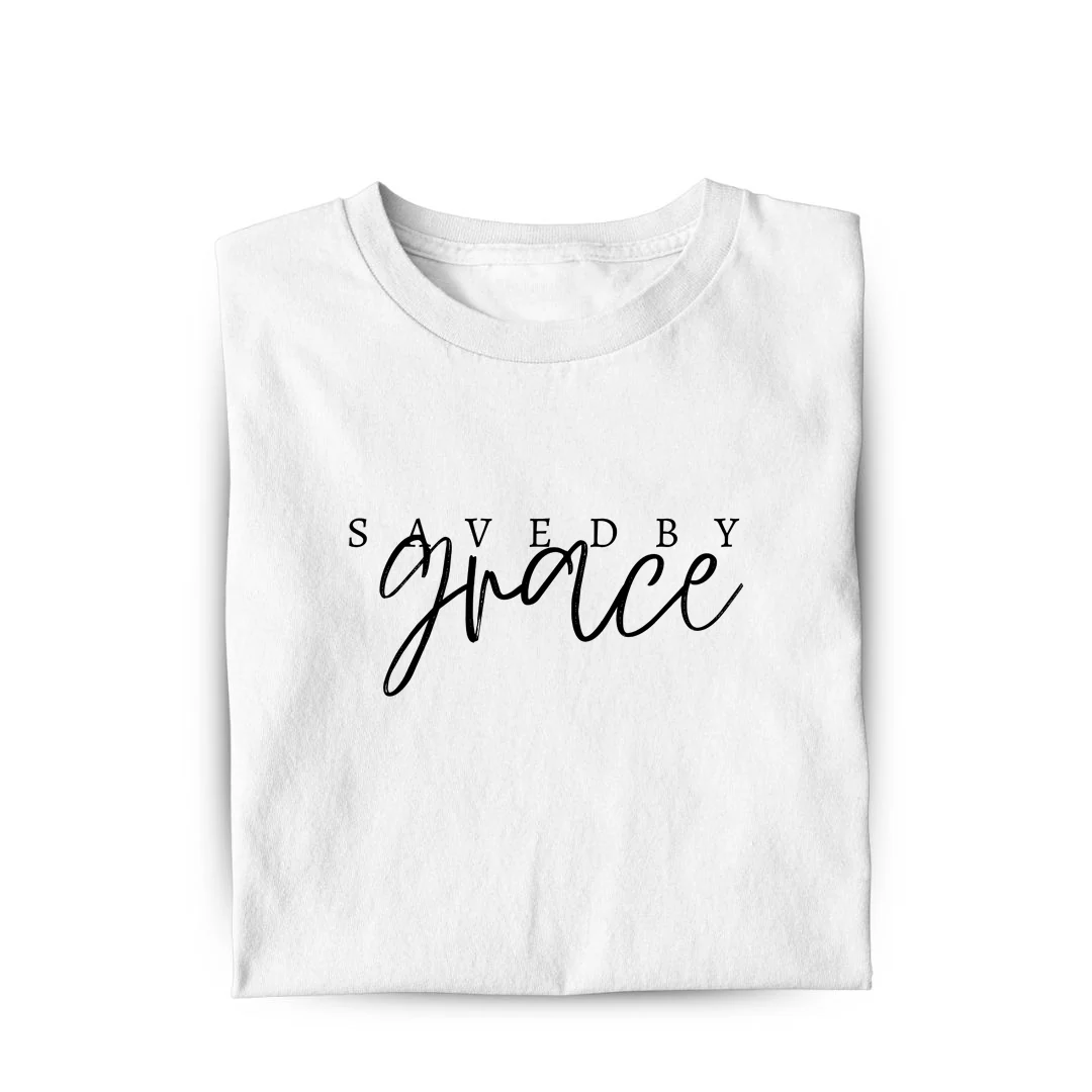 Saved by grace Frauen T-Shirt