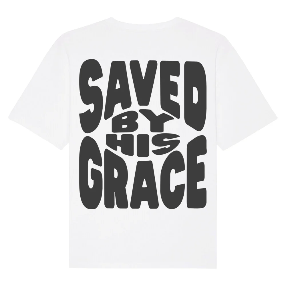 Saved by his Grace Oversized Shirt BackPrint - Image 4