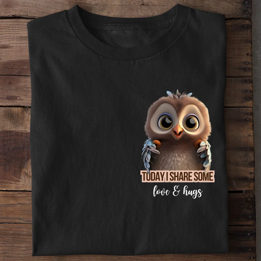 Share Love & Hugs Eule Shirt - Image 2
