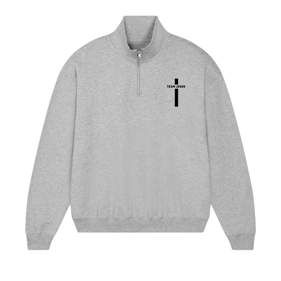 Team Jesus Half Zip Sweater - Image 6
