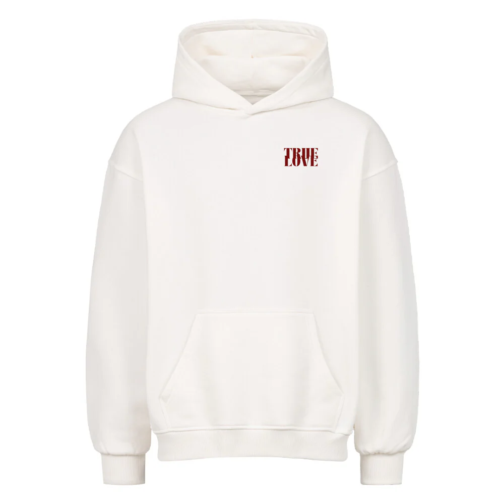 True Love Minimalistic red Oversized Hoodie - Image 2