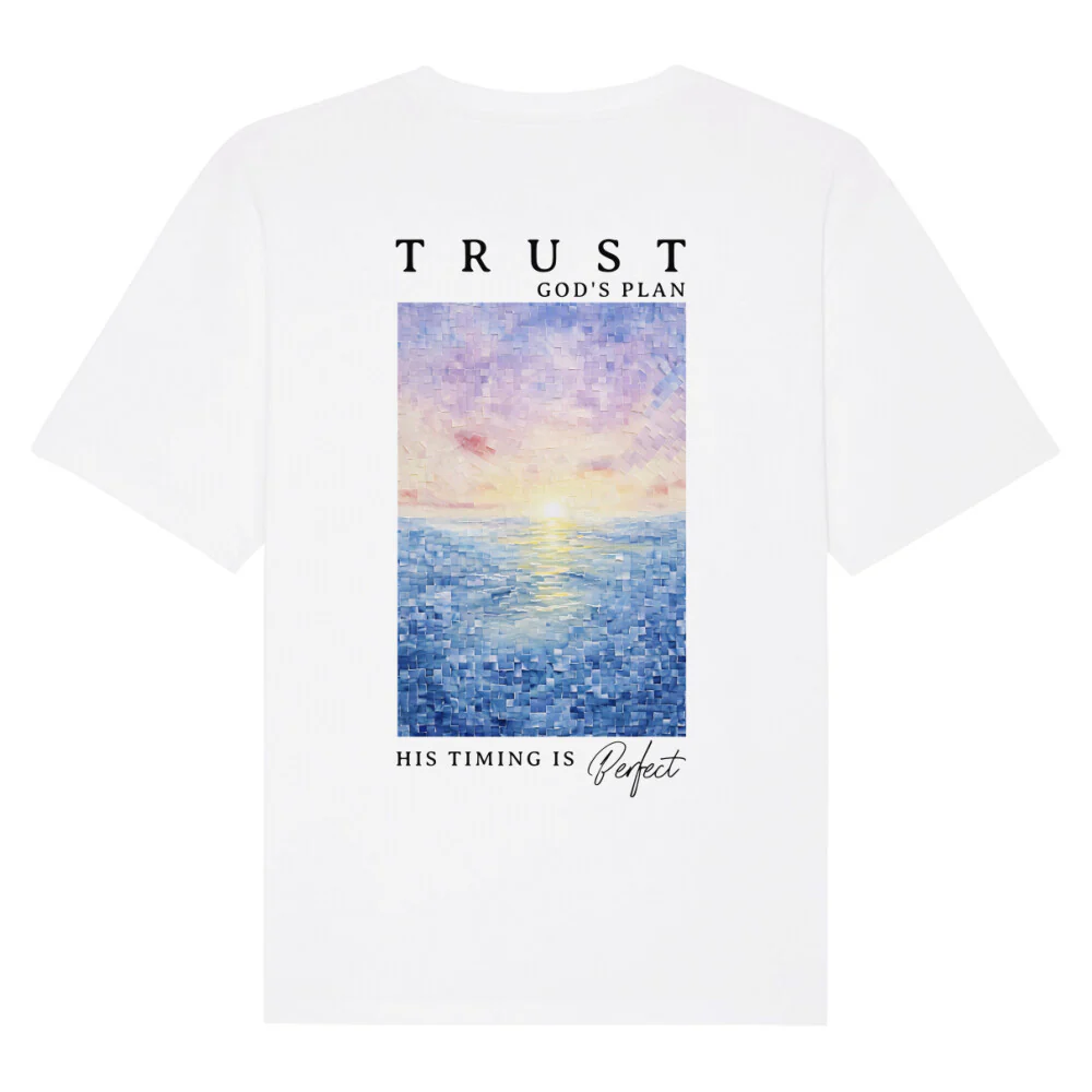 Trust God´s Plan Aquarell Oversized Shirt BackPrint - Image 4