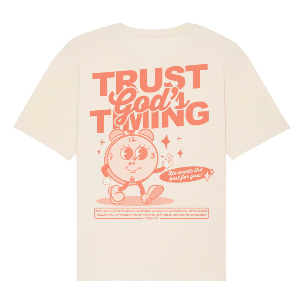 Trust God´s Timing Oversized T-Shirt BackPrint - Image 5