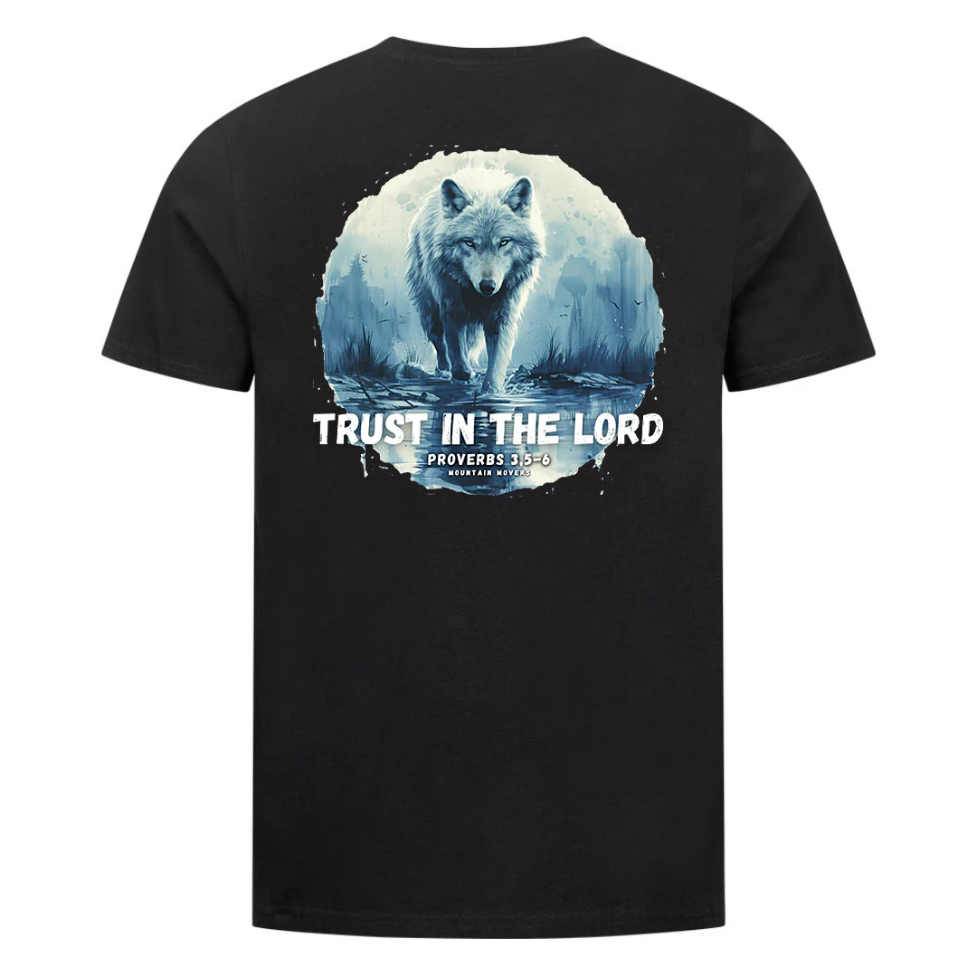 trust in the lord wolf Shirt Backprint - Image 2