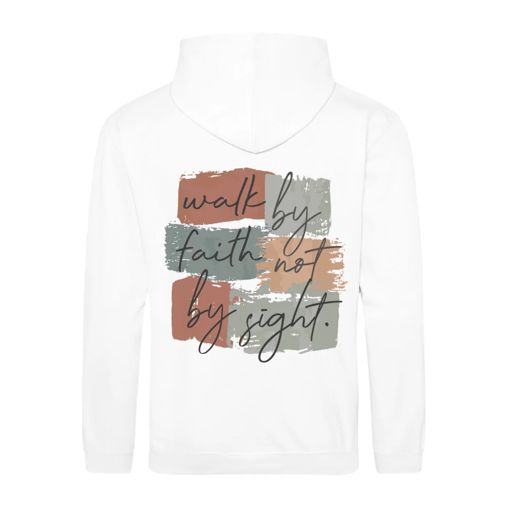 Walk by Faith Retro Hoodie BackPrint - Image 3