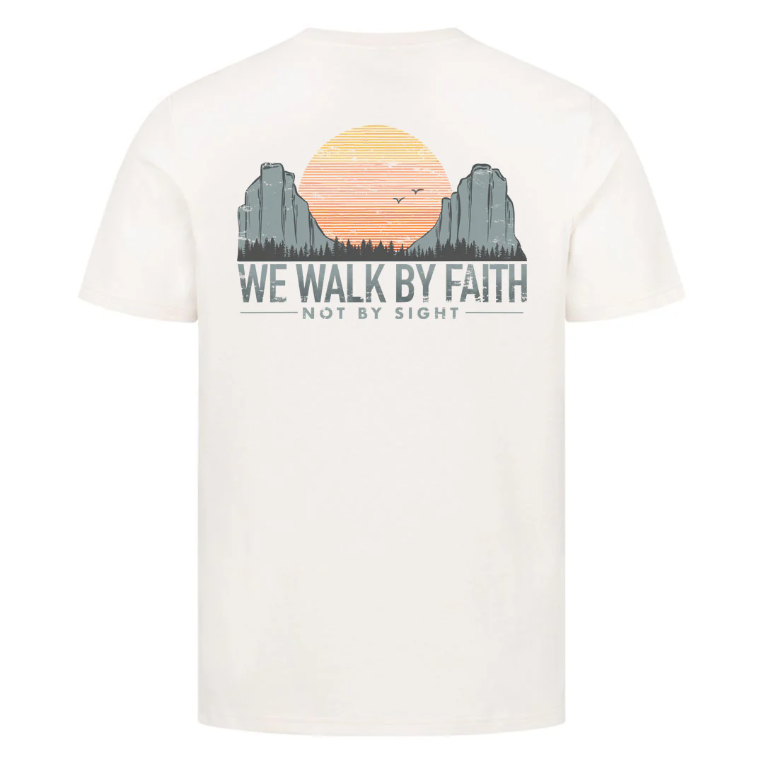 walk by faith retro Shirt Backprint - Image 4