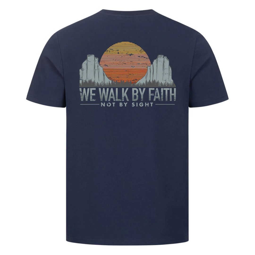 walk by faith retro Shirt Backprint - Image 7