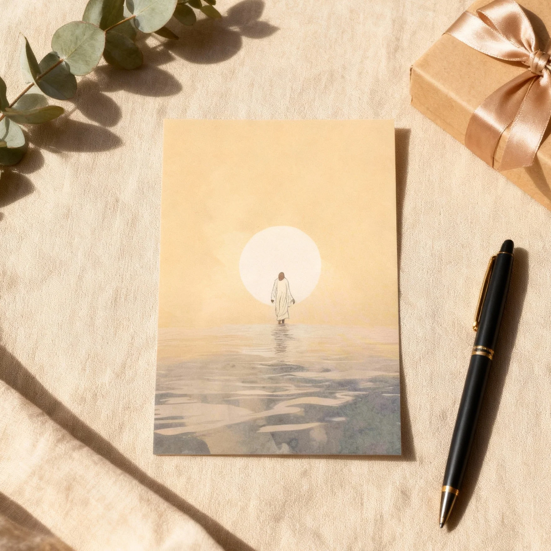 Walk on Water Aquarell Postkarte