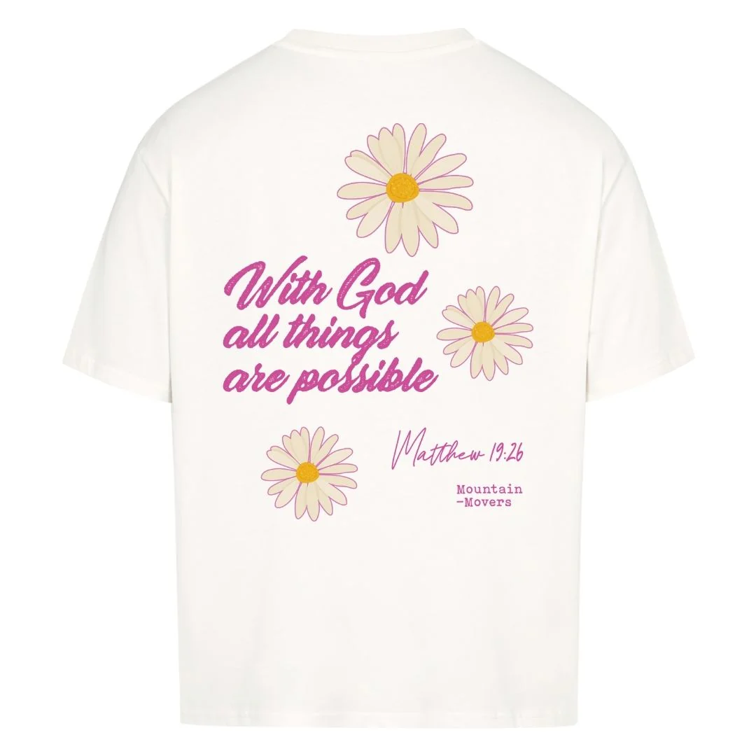 With God Flower Oversized Shirt BackPrint - Image 4