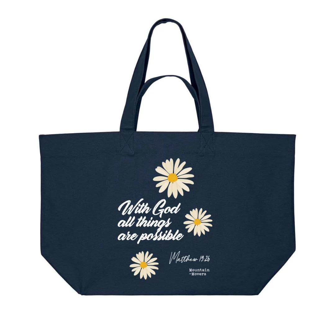 With God Flower Shopping Bag - Image 5