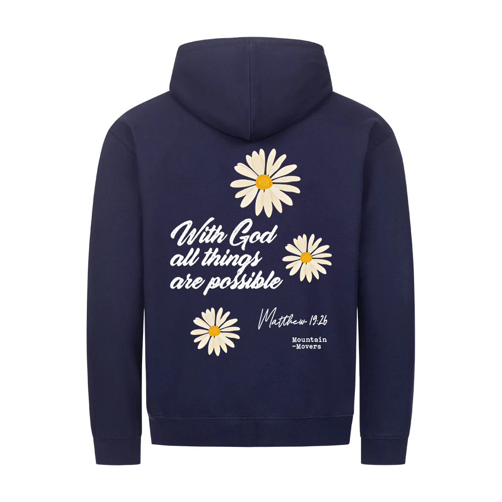 With God Flower Zipper Hoodie Backprint - Image 7