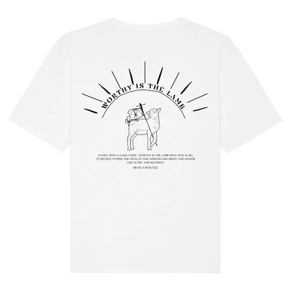Worthy is the lamb Oversized Shirt BackPrint - Image 3