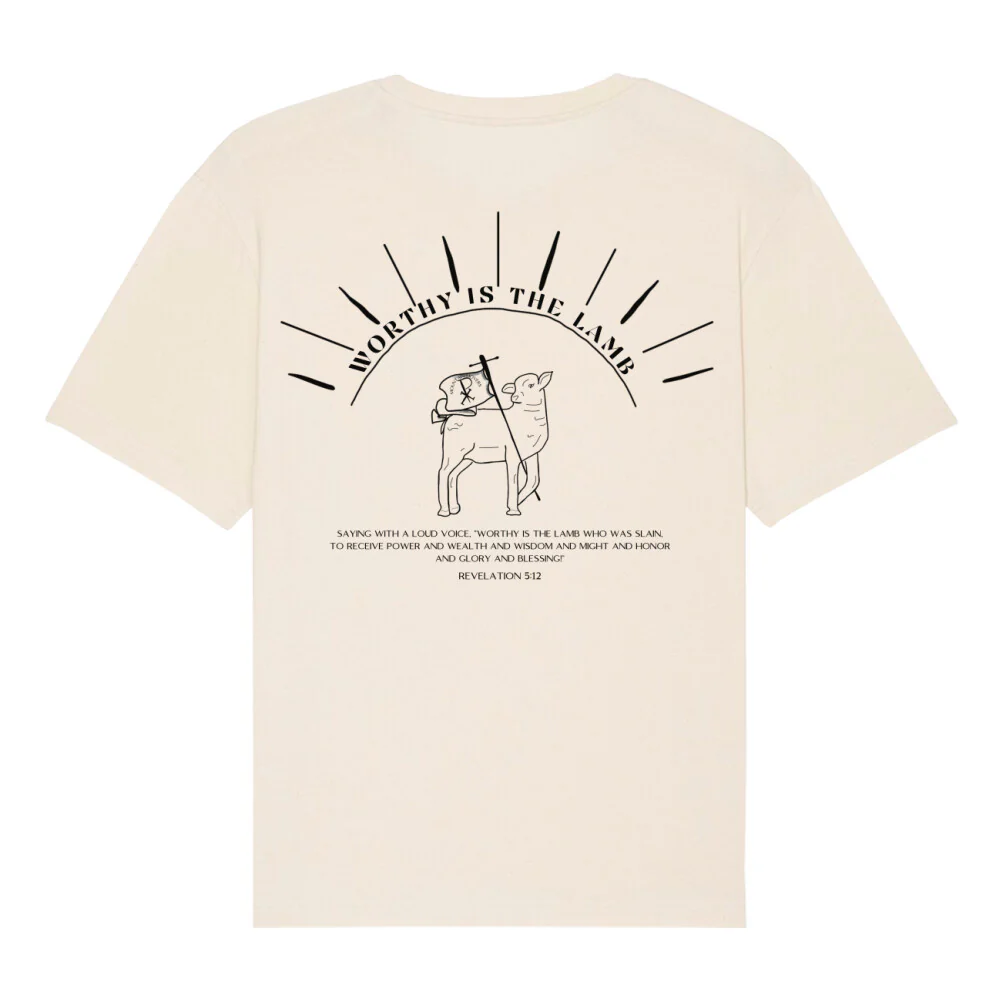 Worthy is the lamb Oversized Shirt BackPrint - Image 5