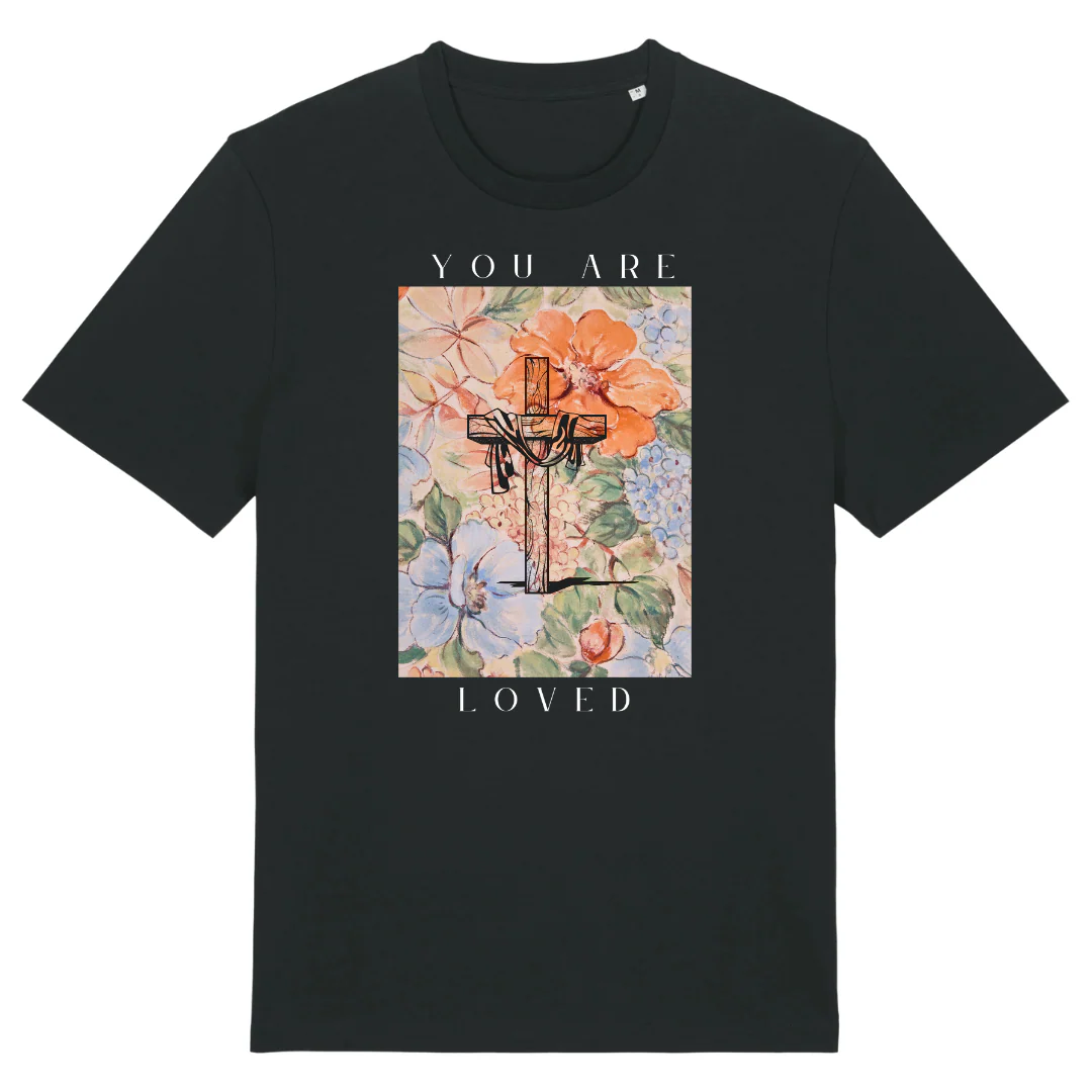 You are Loved - Cross Flower Shirt - Image 3