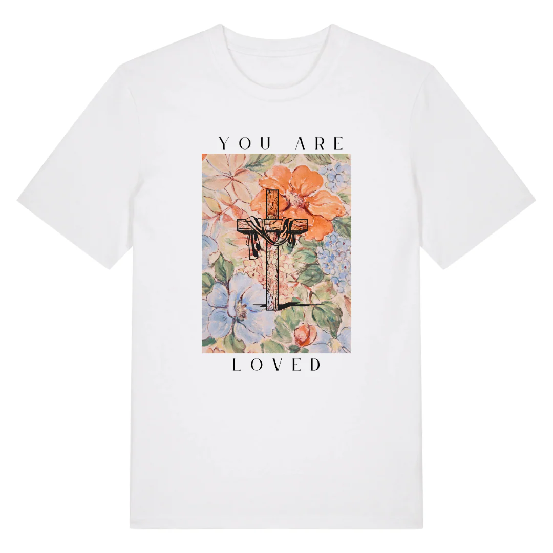 You are Loved - Cross Flower Shirt - Image 8